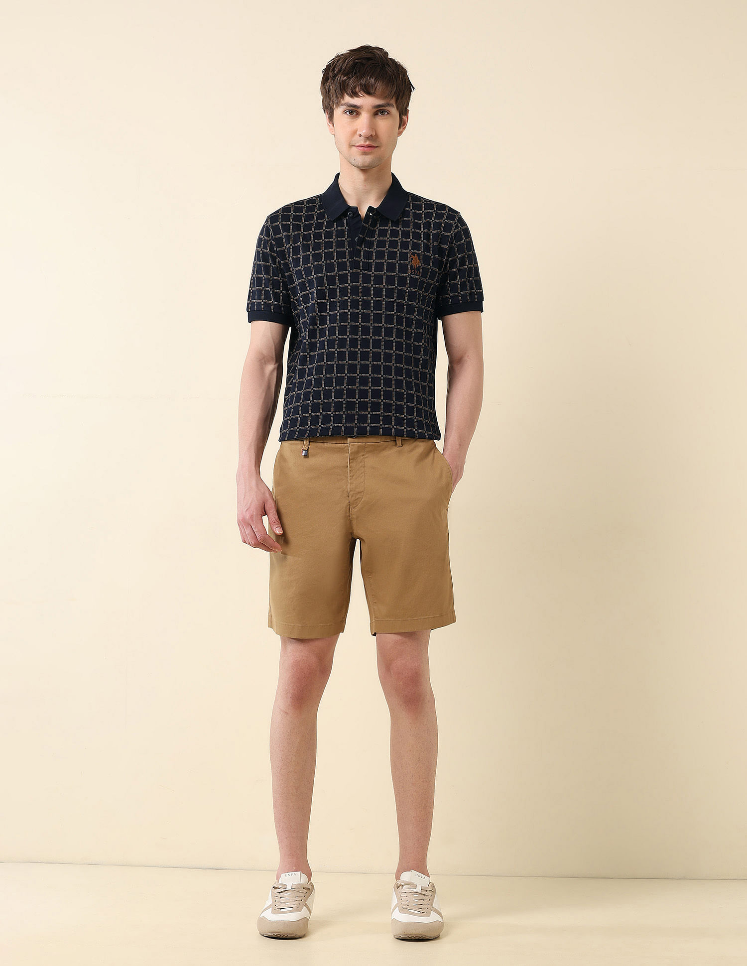 U.S. Polo Assn. Brand Printed Gold Cup Polo Shirt