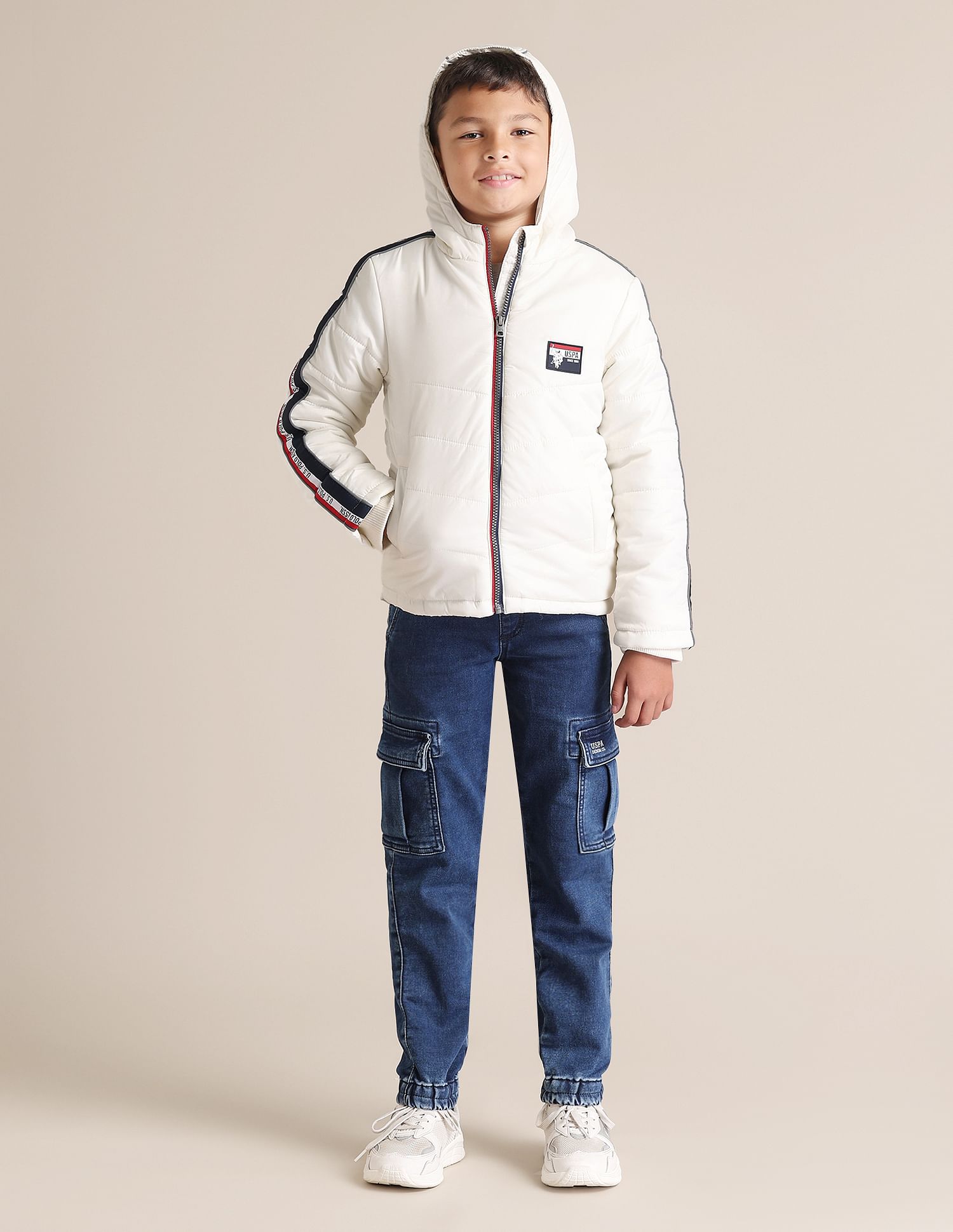 U.S. Polo Assn. Kids Boys Solid Hooded Jackets