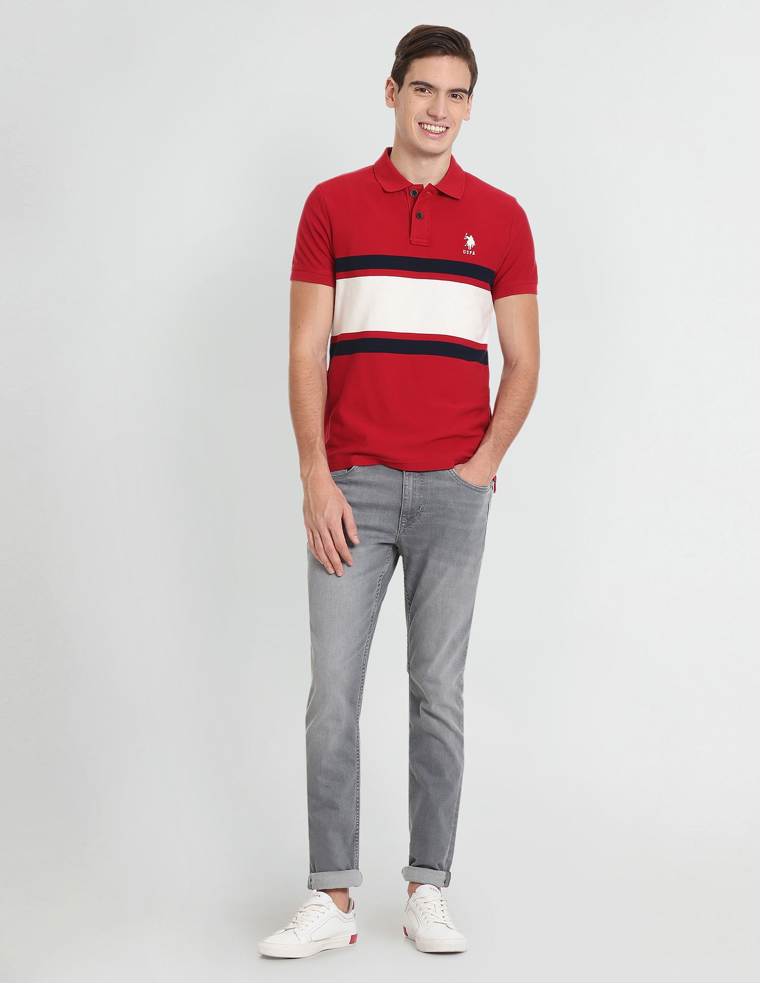 U.S. Polo Assn. Denim Co. Signature Stripe Cotton Polo Shirt