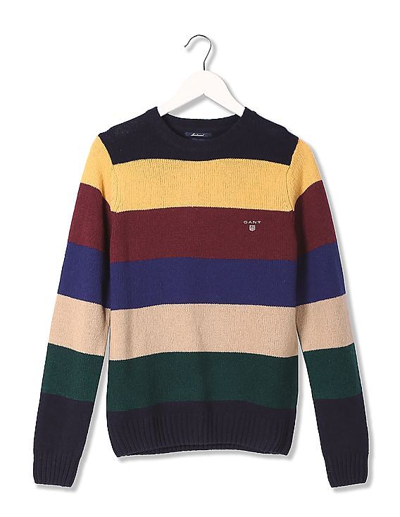 Rainbow Stripe, Multi Stripe Lambswool Sweater