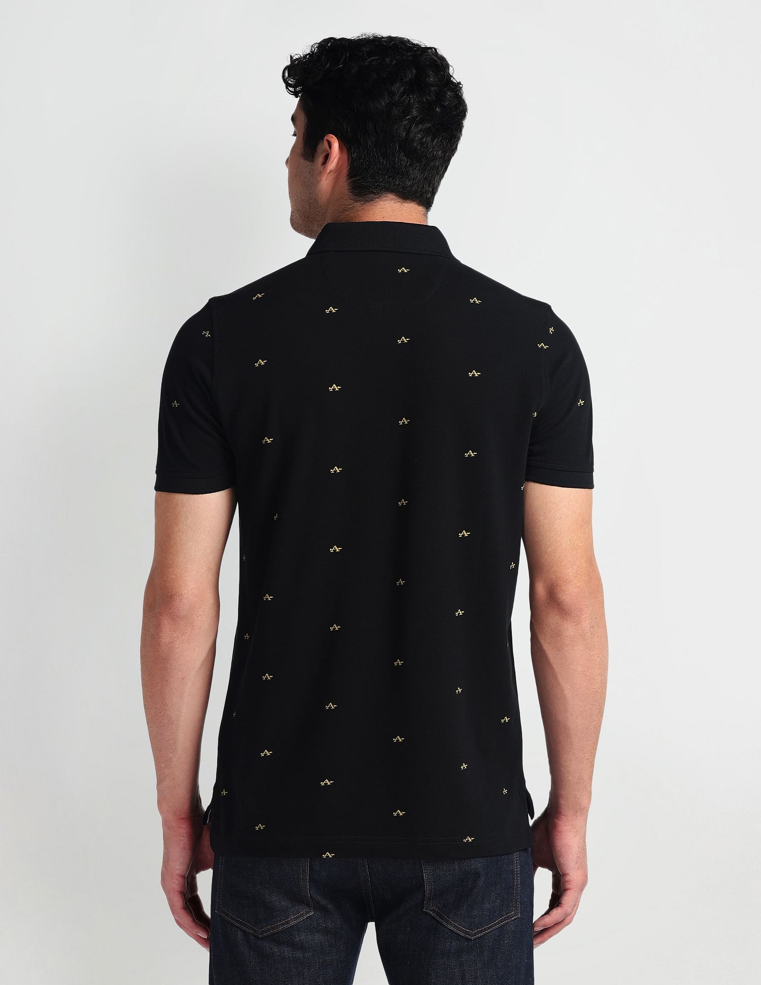 Arrow Sports All Over Logo Cotton Polo Shirt