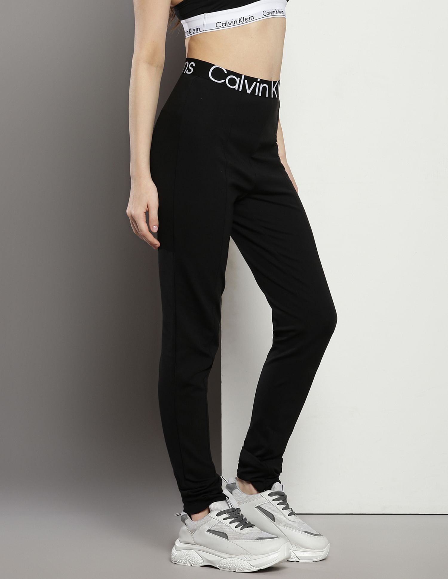 Buy Calvin Klein Logo Tape Milano Knit Leggings NNNOW