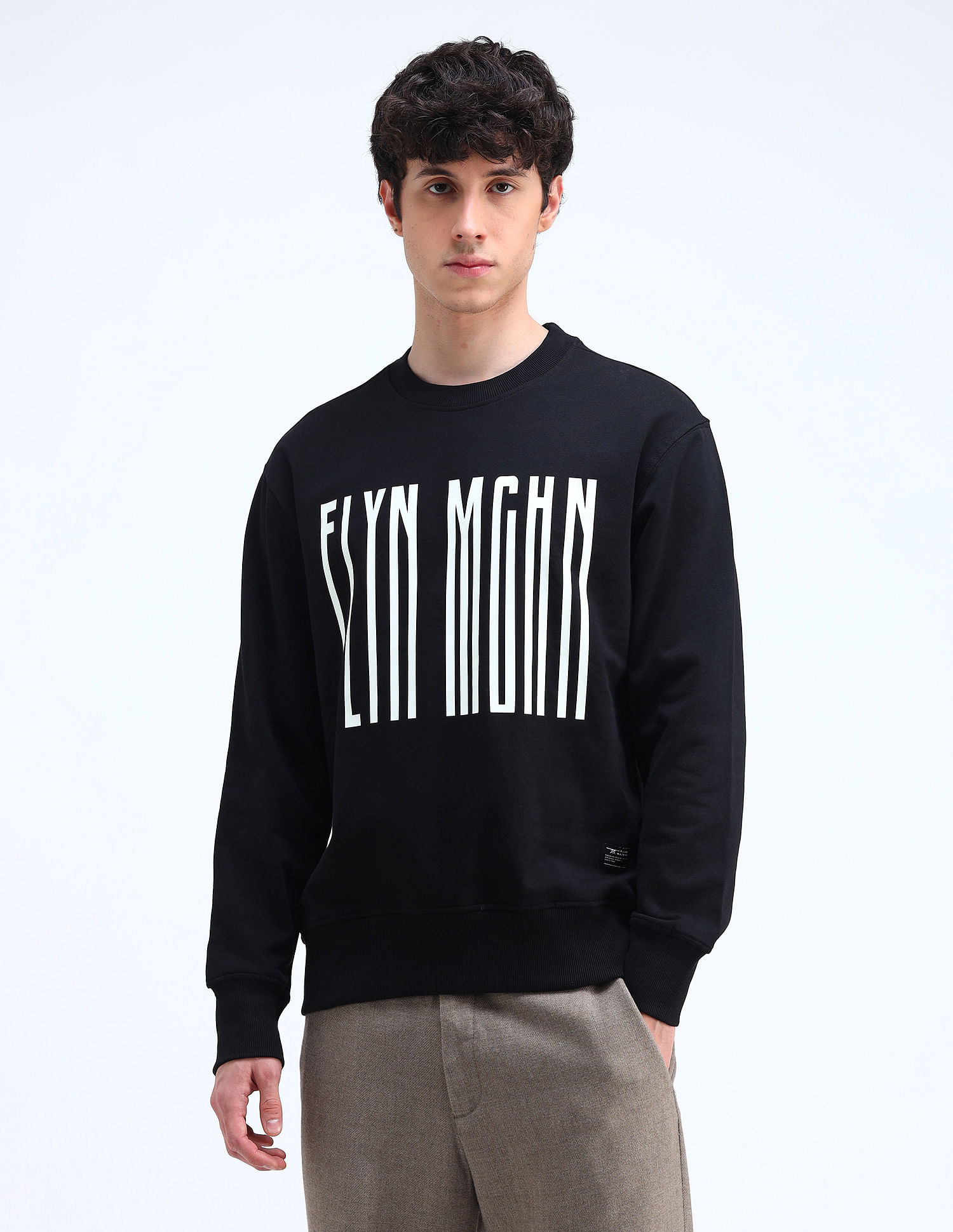 Flying Machine Relaxed Fit Printed Sweatshirt