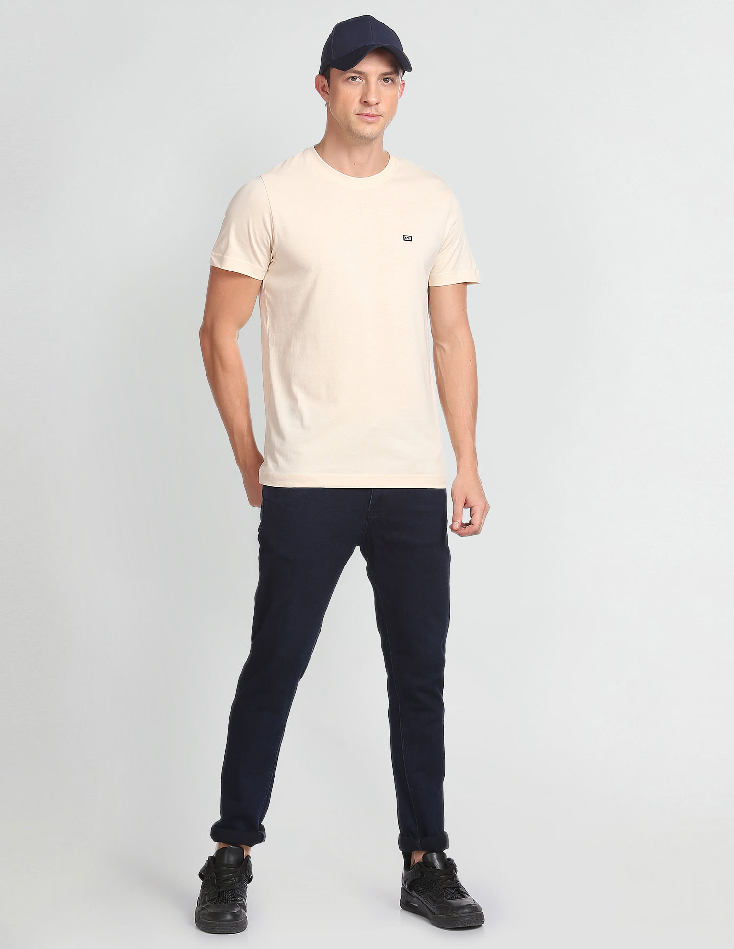 Arrow Sports Solid Cotton T-Shirt