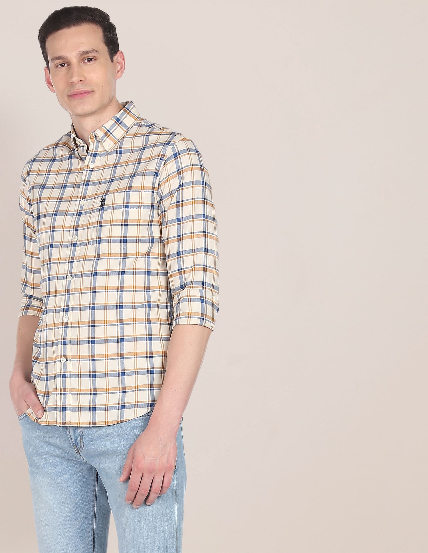 U.S. Polo Assn. Tartan Check Tailored Regular Fit Casual Shirt