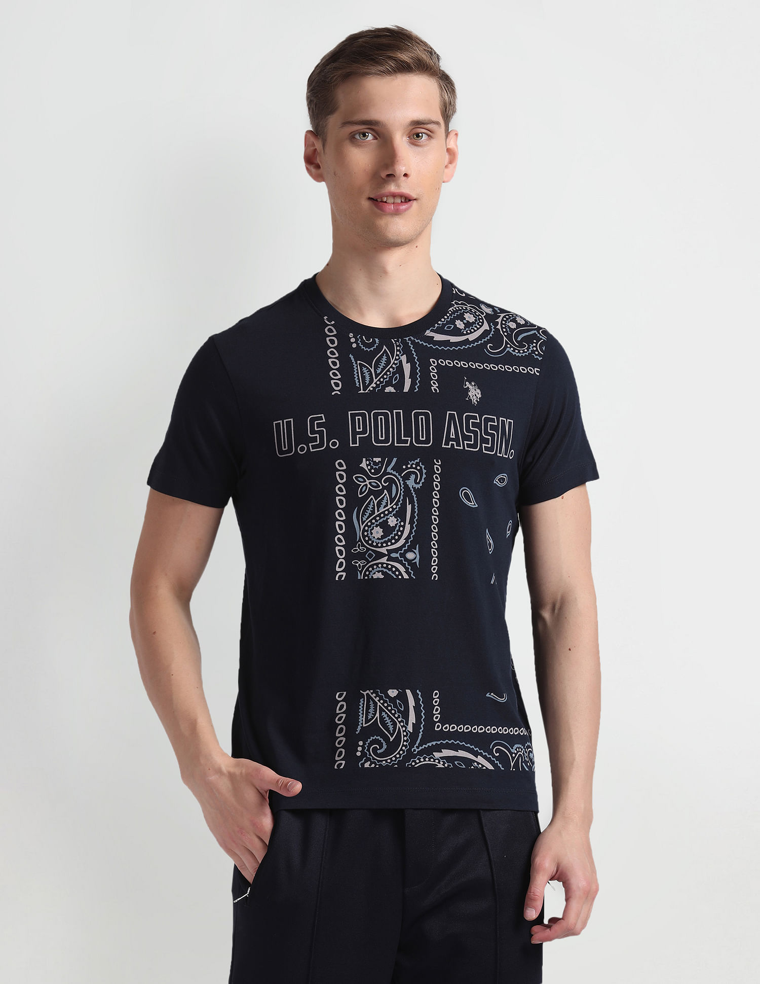 U.S. Polo Assn. Denim Co. Brand Print Cotton T-Shirt