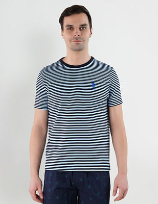 Uspa Innerwear Yarn Dyed Stripe Cotton LE002 Lounge T-Shirt - Pack Of 1