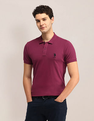 U S Polo Assn Slim Fit Solid Polo Shirt