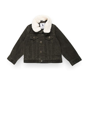 U S Polo Assn Kids Boys Detachable Sherpa Collar Trucker Jacket