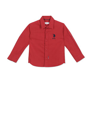 U S Polo Assn Kids Boys Pure Cotton Solid Shirt