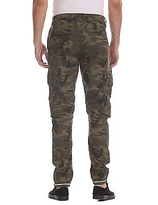 Buy Men Green Mid Rise Camo Print Cargos online at NNNOW.com