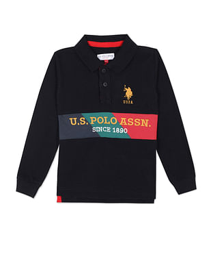 U S Polo Assn Kids Long Sleeve Embroidered Polo Shirt