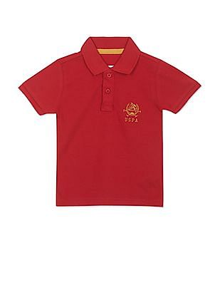 U S Polo Assn Kids Pure Cotton Solid Pique Polo Shirt