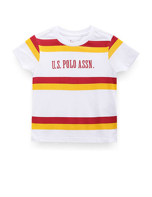 U S Polo Assn Kids Boys Crew Neck Horizontal Stripe T-Shirt