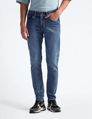 Flying Machine Mid Rise Slash Slim Tapered Fit Jeans