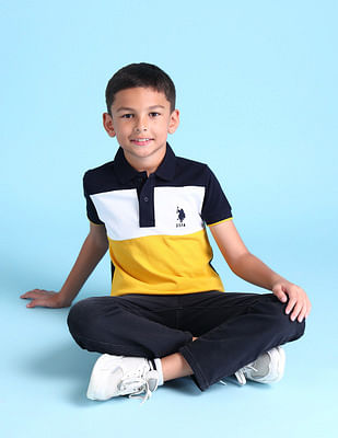 U S Polo Assn Kids Boys Colourblocked Polo Shirt