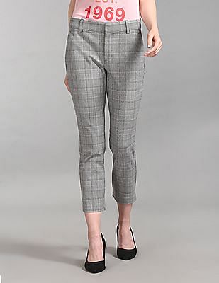 gray plaid skinny pants