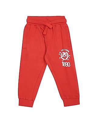 U S Polo Assn Kids Drawstring Waist Solid Joggers