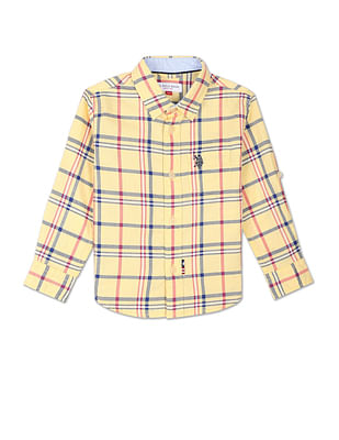 U S Polo Assn Kids Boys Outdoor Check Dobby Shirt