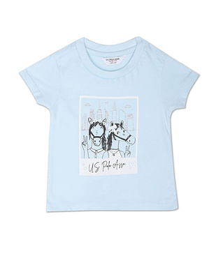 U S Polo Assn Kids Polaroid Print Crew Neck T-Shirt