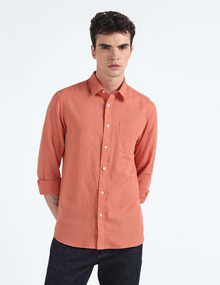 Flying Machine Linen Blend Slim Fit Shirt