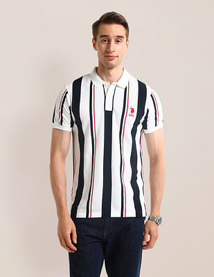 U S Polo Assn Vertical Striped Slim Fit Polo Shirt