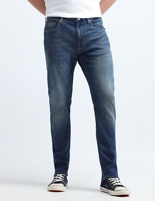 Flying Machine Mid Rise Slash Slim Tapered Fit Jeans