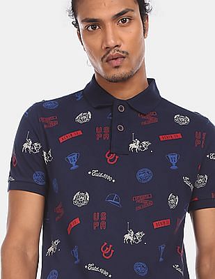 U S Polo Assn Cotton Printed Polo Shirt