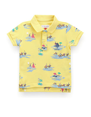 U S Polo Assn Kids Boys Graphic Print Polo Shirt