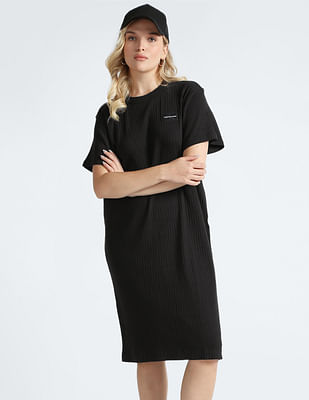 Buy Calvin Klein Jeans Women Black Stacked Logo Strappy A-line Dress -  NNNOW.com