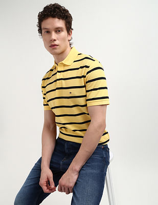 Tommy Hilfiger Horizontal Stripe Cotton Polo Shirt