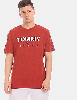 tommy hilfiger red crew neck