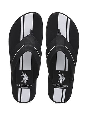 U S Polo Assn Broad V-Strap Printed Non-Skid Codette Flip Flops