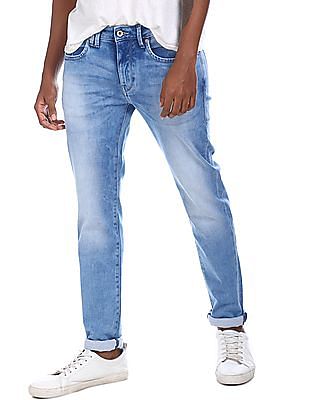 Flying Machine Mid Rise Michael Slim Tapered Fit Stone Wash Jeans