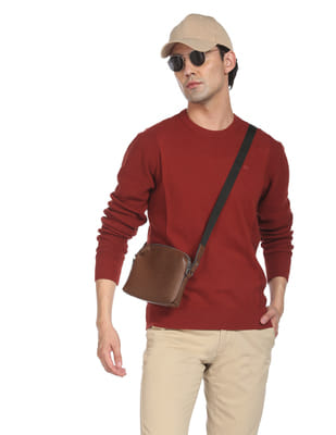 Crew Neck Textured Sweater
