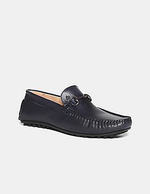 Arrow Men Navy Horsebit Leather Kennedy Loafers