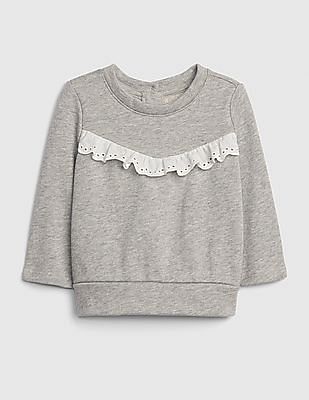 grey ruffle sweatshirt