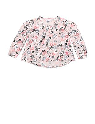 U S Polo Assn Kids Floral Print Henley Top