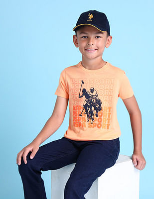 U S Polo Assn Kids Boys Brand Printed T-Shirt