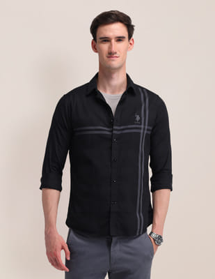 Buy U.S. Polo Assn. Denim Co. Horizontal Striped Dobby Weave Shirt