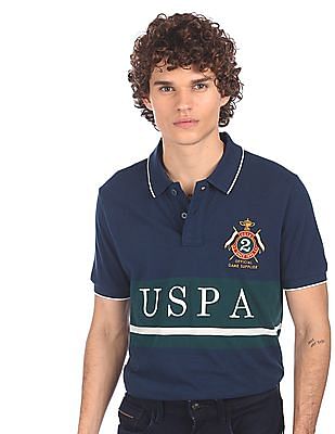 U S Polo Assn Striped Short Sleeve Polo Shirt