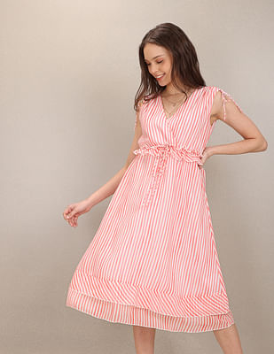 Pink and 2024 grey striped dress