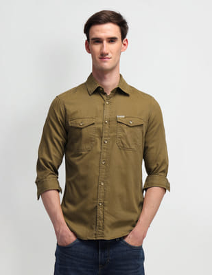 Ajio Us Polo Dark Blue Shirt Price History Of Polo Denim Solid