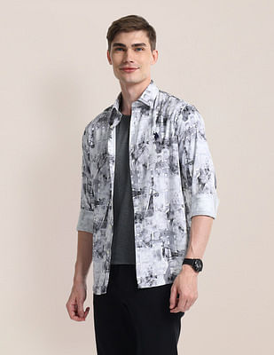 U S Polo Assn Abstract Print Regular Fit Shirt