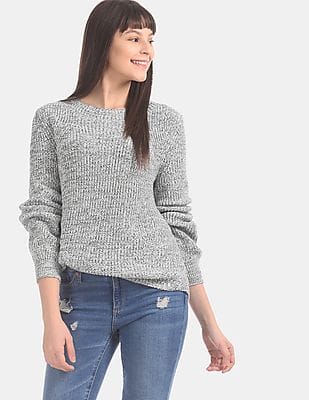 grey boat neck sweater