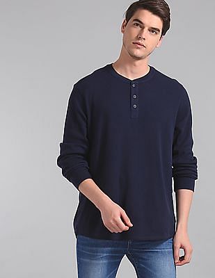 gap waffle henley