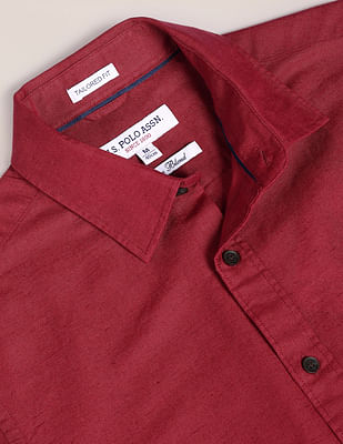 Buy U.S. Polo Assn. Cross Dyed Linen Solid Shirt - NNNOW.com