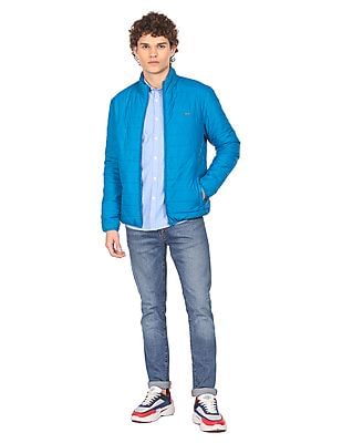 Buy Flying Machine Zip Up Front Solid Quilted Jacket - NNNOW.com