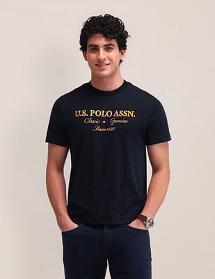 U S Polo Assn Brand Printed Cotton Polo T-Shirt