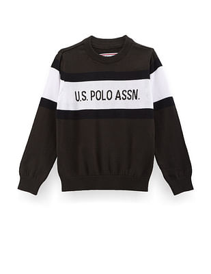 U S Polo Assn Kids Boys Patterned Knit Sweater